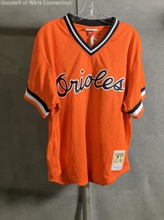 Mitchell & Ness Baltimore Orioles Cal Ripken Jr #8 Orange Mesh Jersey Sz L
