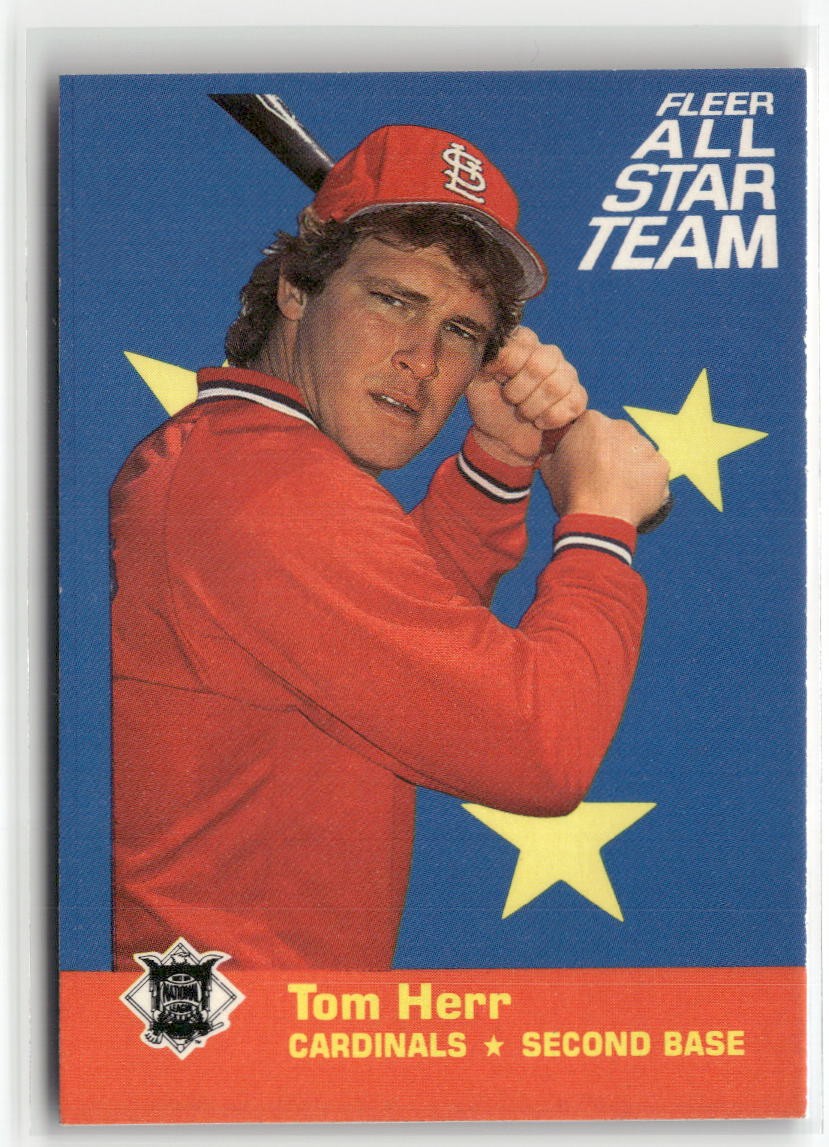 1986 Fleer #2 Tom Herr Fleer All-Star Team ☘️012