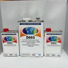 PPG D893 LOW VOC CLEAR COAT GALLON & 2 QUART D884 HARDENER