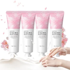 4 Pack Sakura Hand Cream Set, Hydrating, Nourishing, Fast-Absorbing Lotion Gifts