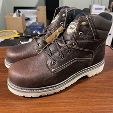 Irish Setter Red Wing Kittson Mens Size 8.5EE Brown Steel Toe Leather Work Boots