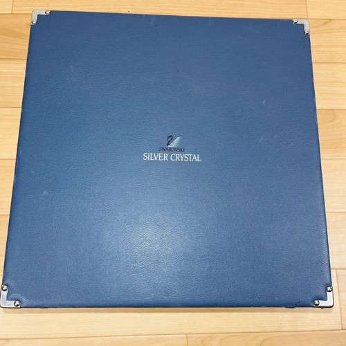 Swarovski Chess Set Silver Crystal Blue Navy Original Case Vintage Clear Rare - Picture 3 of 12