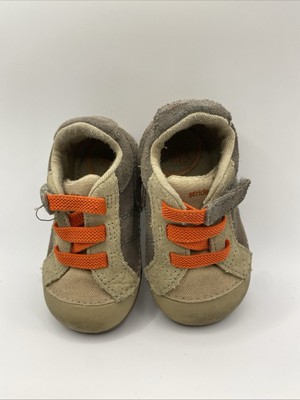 STRIDE RITE Soft Step Baby Shoes Hook-loop Tan/brown LEATHER size 3  6-9 Month