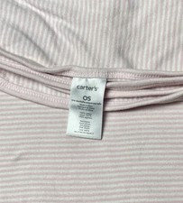 Carter's Light Pink White Stripe Baby Blanket Swaddle Jersey Knit Stretch Lovey