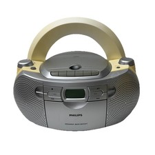 Philips AZ1027/12 CD Radio Portable Boombox / Kassettendeck defekt / vergilbt #1