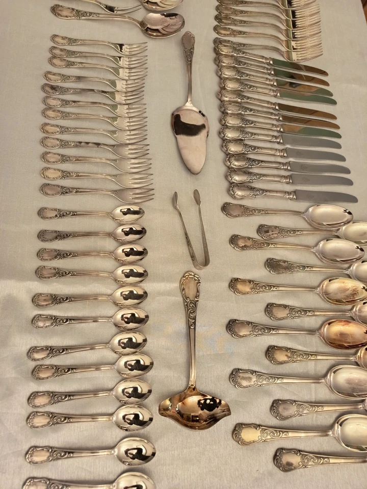 Silberbesteck Rokoko Solingen 12 Personen 72 Teile - Bild 2 von 4
