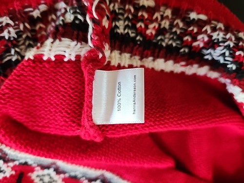 Hanna Andersson Boys Sno Happy Fair Isle 1/4 Zip Sweater Size 10 140cm Red - Picture 5 of 5