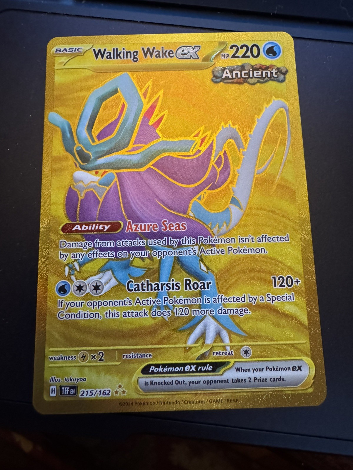 Walking Wake EX 215/162 SV05 Temporal Forces Gold Hyper Rare Pokemon TCG NM