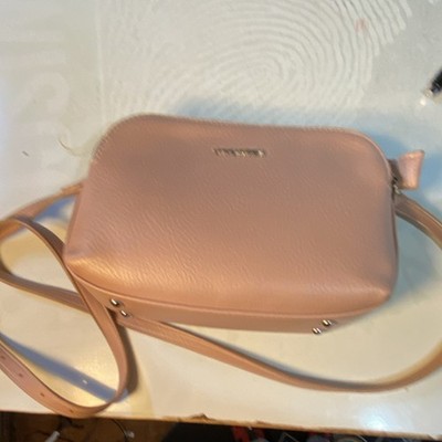 David Jones Light Pink Shoulder Bag Zipper Accent Pebbled with Shoulder Strap