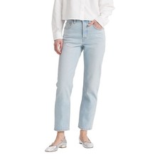 Levi's 501  Cropped Straight-Leg High Rise Jeans Women's 25x26 Stepped Aw Button