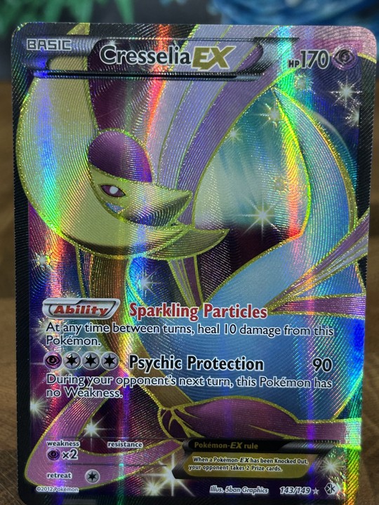 Cresselia EX 143/149 Full Art Ultra Rare Boundaries Crossed 2012 Pokémon LP