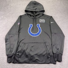 Indianapolis Colts Nike Hoodie Mens Medium Gray Crucial Catch Pullover NFL