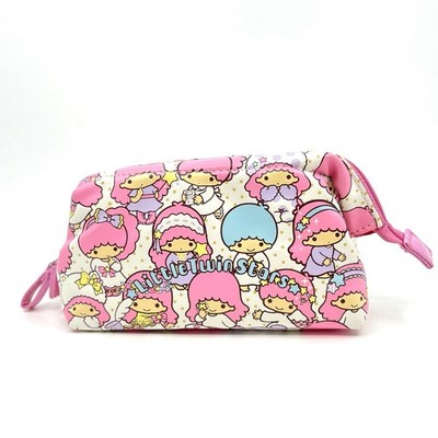 Sanrio Little Twin Stars Cosmetic Pouch 2013   Glossy Vinyl Pink Lining