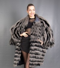 17902 NEW GORGEOUS REVERSIBLE REAL BLUE FOX COAT FUR JACKET BEAUTIFUL SIZE 4XL