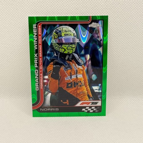Lando Norris 2025 Topps Chrome Formula 1 Green RayWave 95/99 CY 09
