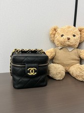 Chanel Vanity Case Bag Lambskin Quilted Chain Crossbody Shoulder Bag Authentic