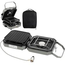 2 Burner Camping Stove with Carrying Bag, 16000 BTU Portable Propane Stove