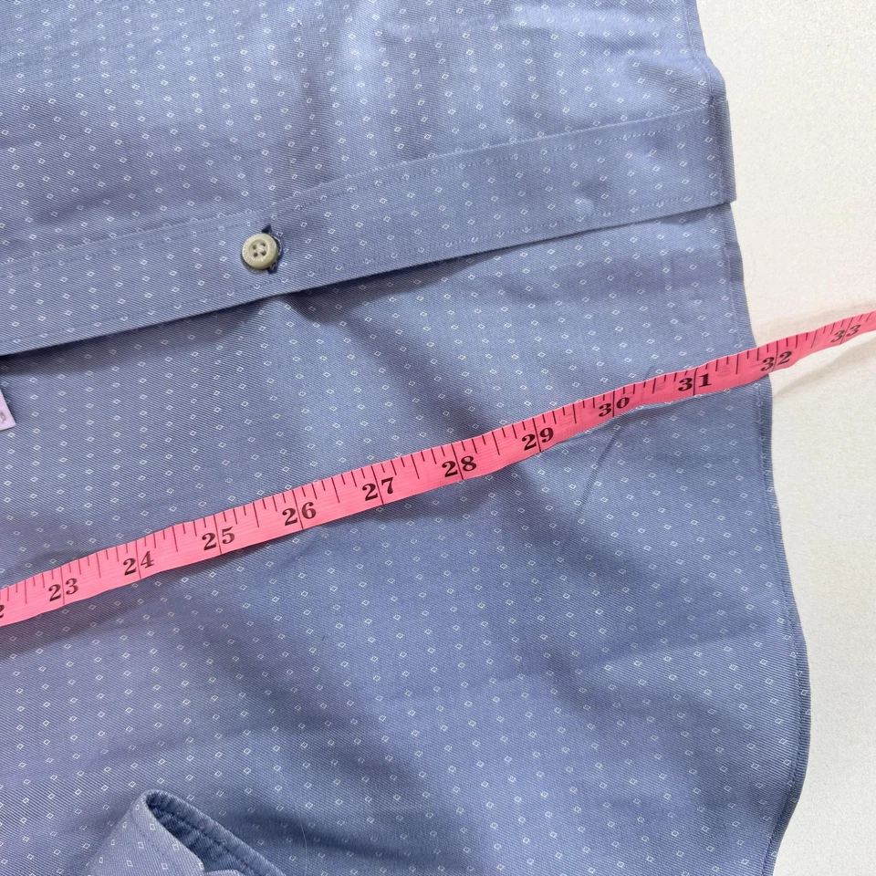 Camisa masculina Banana Republic grande azul sem ferro ajuste camden algodão botão para baixo - Imagem 4 de 4