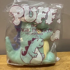 Vintage 1986 Tomy Avon Puff the Magic Dragon Plush Talc Powder Dispenser Sealed