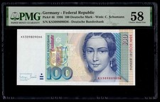 Germany 1996 - 100 Deutsche Mark P#46 **Printing Error** PMG Choice About UNC 58