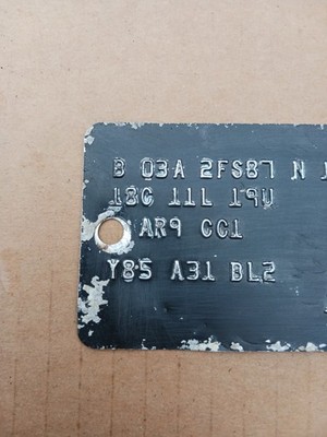 1981 Pontiac Firebird Trans Am Cowl Panel Body RPO Trim Tag Code
