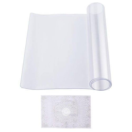 Tovaglia Di Plastica 356X610Mm Spessore1,5 Mm Trasparente Protezione Tavolo Rett - Foto 10 di 12