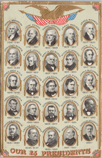 LITHO "Our 25 Presidents" Presidential Portraits Patriotic c. 1905