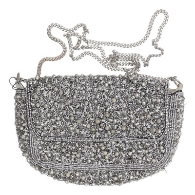 Zara Basic Collection, Abendtasche, Damen, Polyester, Silber, Einfarbig, 24 #BOQ