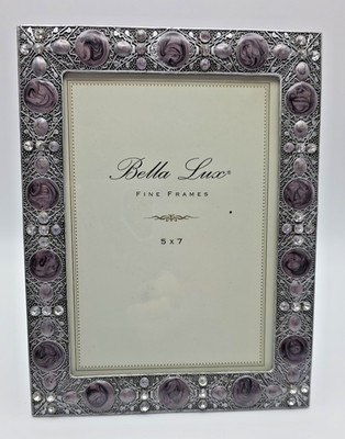 Bella Lux Picture 5x7  Frame W/ Ornate Silver Tone Metal Border 