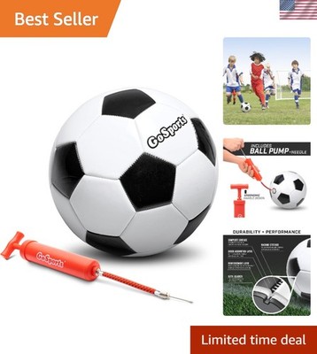 Classic Soccer Balls - Black & White - Includes Pump, Sizes 3, 4, 5 Available