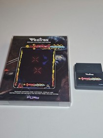 Warrior Vectrex Game with Custom Box and Overlay (Black Box and Cart)