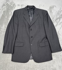 Jos A Bank Gray Sport Coat Mens 40S Charcoal Black Suit Blazer Jacket 100 Wool
