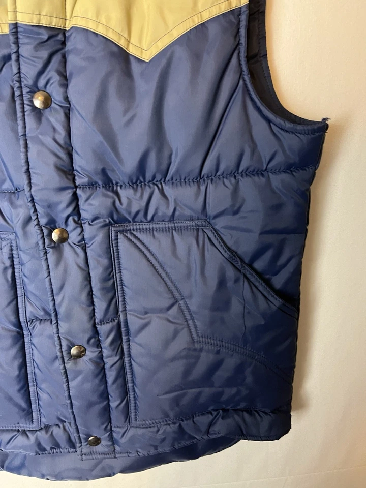 Vintage Sears Western Outdoor Wear Kelso 70s Show Puffer Vest Blue Medium EUC - Image 4 of 4