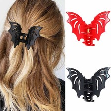 2 PCS Halloween Bat Claw Clips Gothic Medium Hair Accessories Barrettes