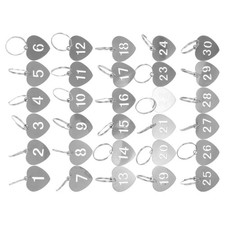 30 Pcs Stainless Steel Tags Numbered Key Id Metal Charms Identifiers