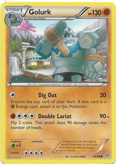 Golurk 41/98 Common Ancient Origins Pokemon Near Mint