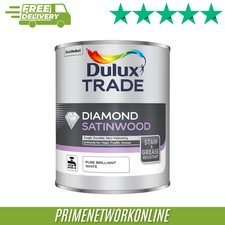 Dulux Trade Diamond Satinwood Metal & Wood Paint – Pure Brilliant White 1L ⭐⭐⭐⭐⭐