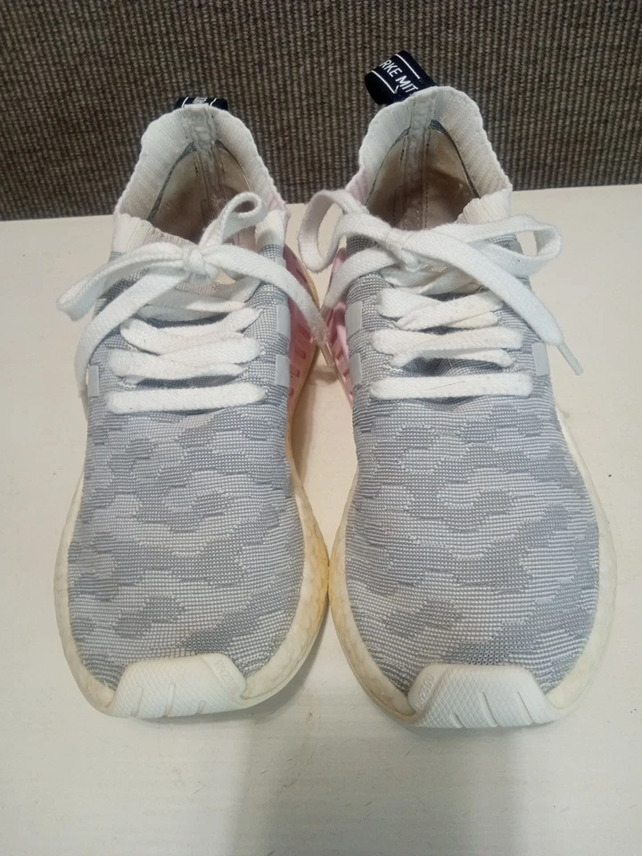 Adidas Originales NMD R2 PK Boost Tenis Mujer 7 Gris Rosa Correr BY9520 Foto 3 de 4