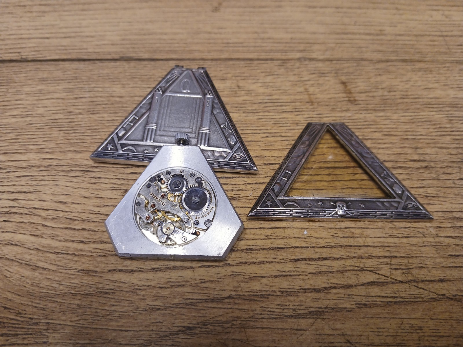 RARE ANTIQUE ZUCCA TRIANGLE TRIANGULAR MASONIC PO… - image 11