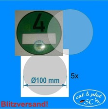 Produktbild - 5x Haftfolie für Umweltplakette / Feinstaubplakette Ø100mm SC157