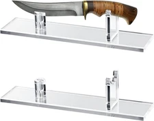 2-Piece Knife Display Stand - Fixed Blade Knife Holder for Collection Finished D