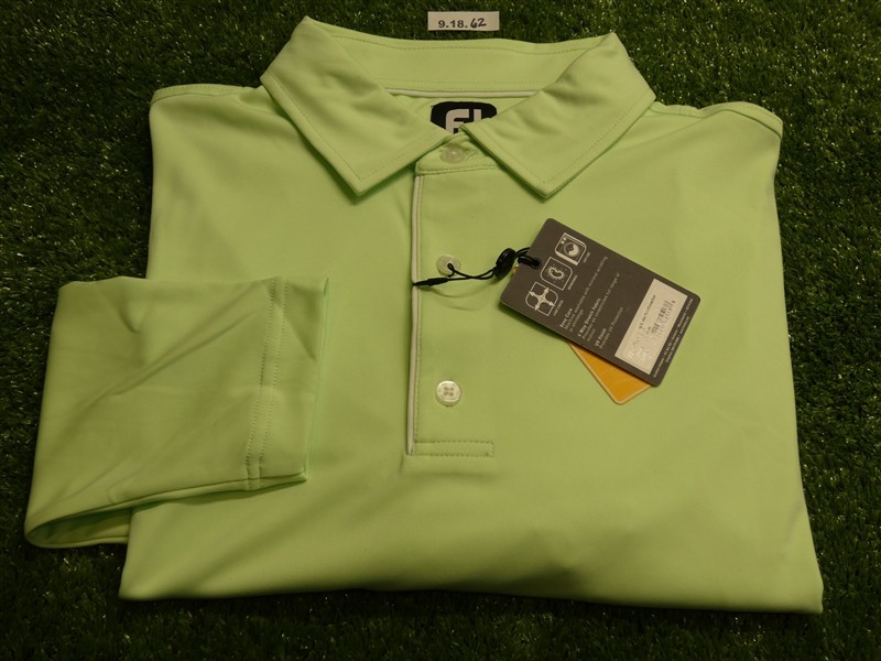FootJoy Mens Sun Protection Solid Long Sleeve Golf Shirt Limeade