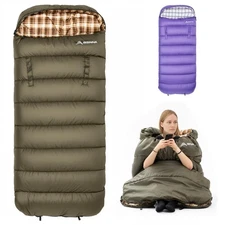 BISINNA Flannel XXL Sleeping bag (90.55"x39.37") Wearable Sleeping Bag for Al...