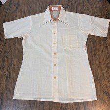 Vtg 60s 70s Van Heusen Century Shirt Mid Mod MCM Mens M Dagger Collar Sheer