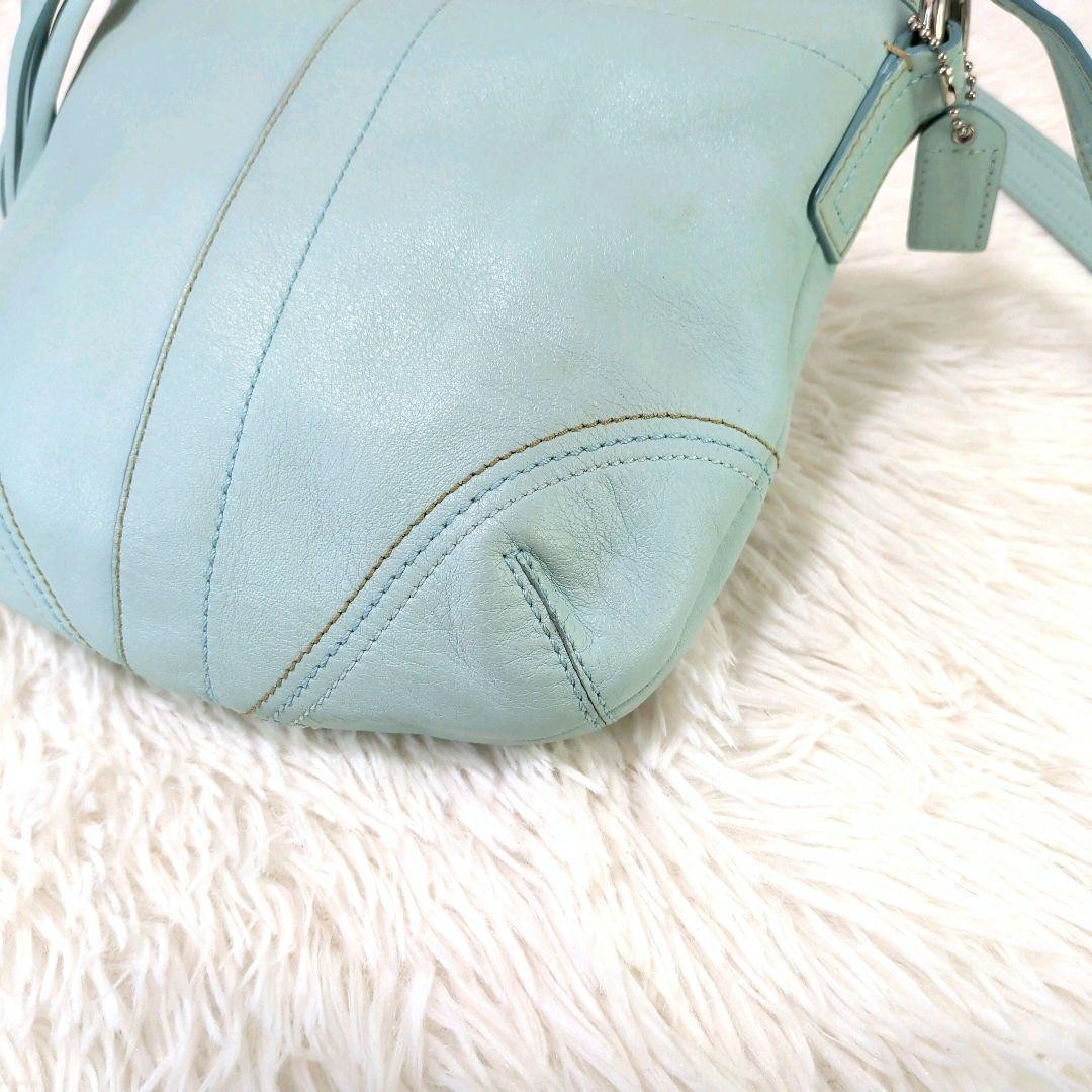 Coach Shoulder Bag Leather Blue Authentic G0204588 thumbnail 11