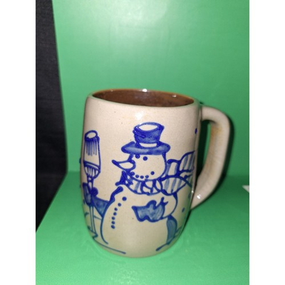 #ad SIGNED Beaumont Brothers quot;crockquot; style mug with Snowman Perfect Condition 1998 $50.00