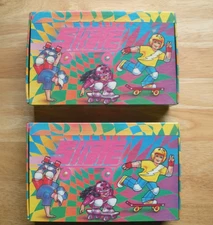 Set of 2 Vintage Child's Storage Box with Lid for Pencils/Treasure/Trinkets