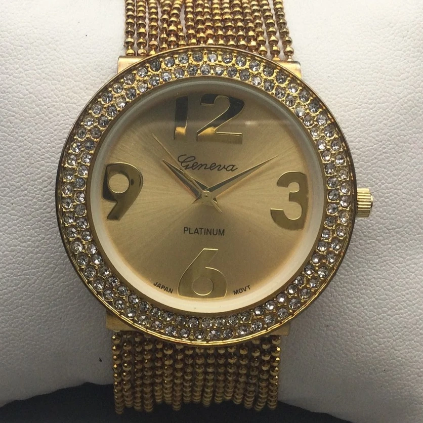 Platinum Case Casual Geneva Wristwatches for sale | eBay display picture 1