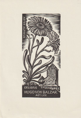 ex-libris Hugo Von Balzar by Aster Alpinus (Sunflower)