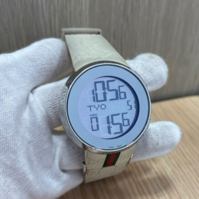 GUCCI Digital & Analog 114-2 Damen Quarz Uhr Kautschukband